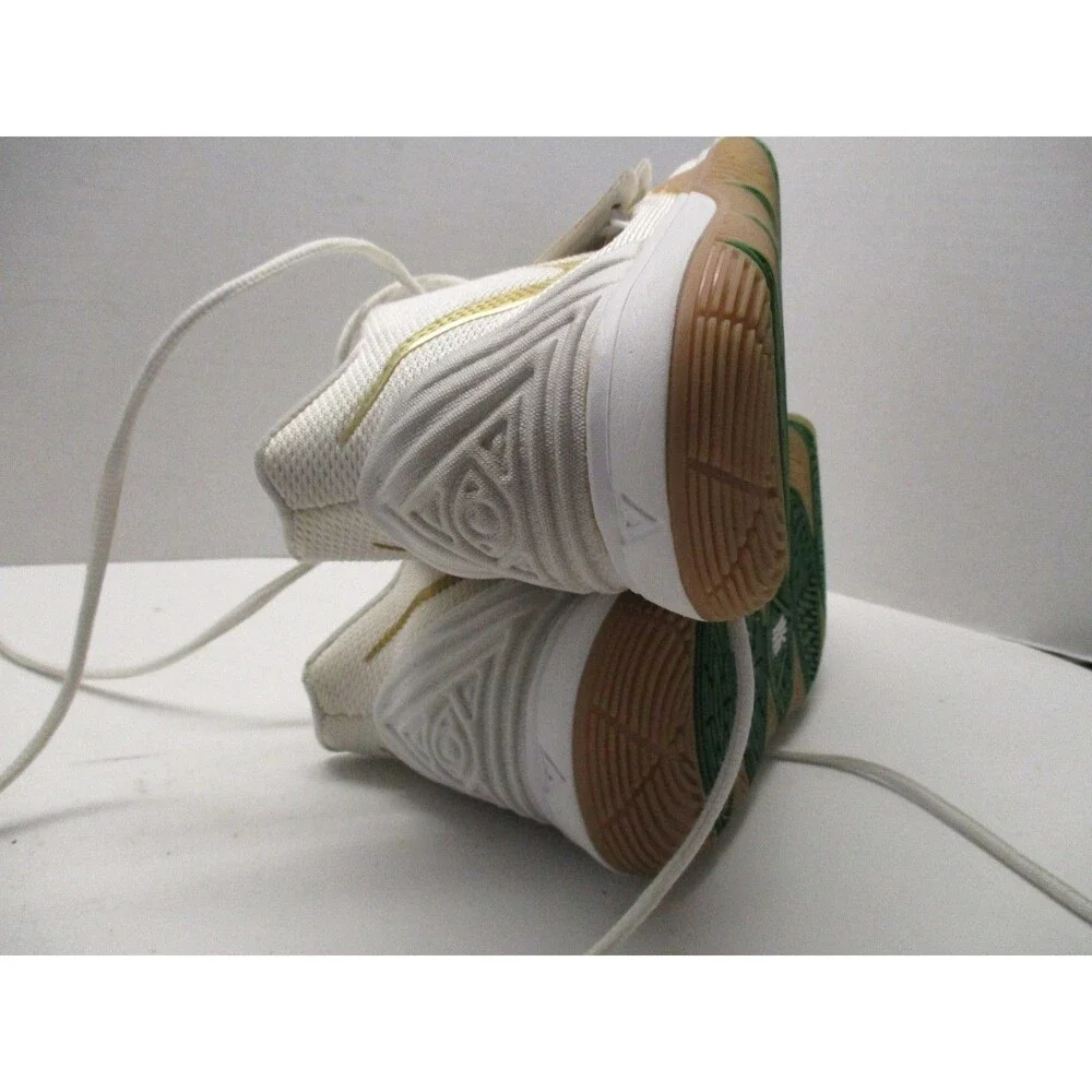 Nike Kyrie 5 GS Irish Sneakers Youth 7 White Metallic Gold AQ2456-170 EUC Read
